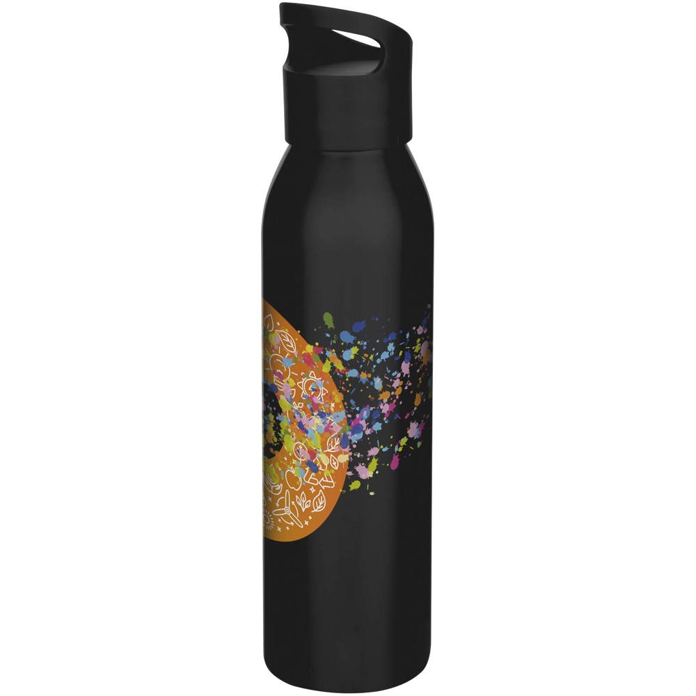 Sky 650 ml RCS-zertifizierte, einwandige Trinkflasche aus recyceltem Edelstahl schwarz