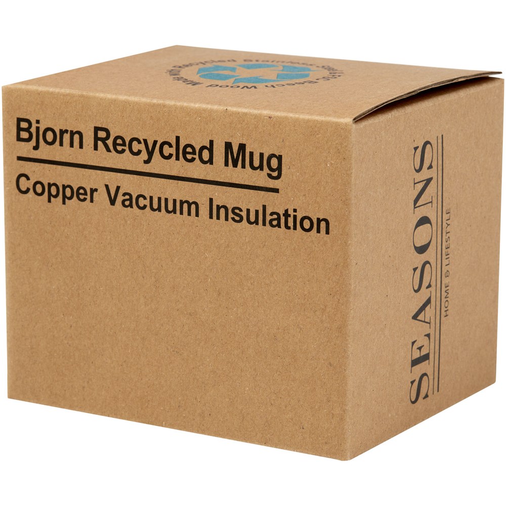Tasse Bjorn de 360 ml en acier inoxydable recyclé certifiée RCS avec isolation sous vide et couche de cuivre Noir