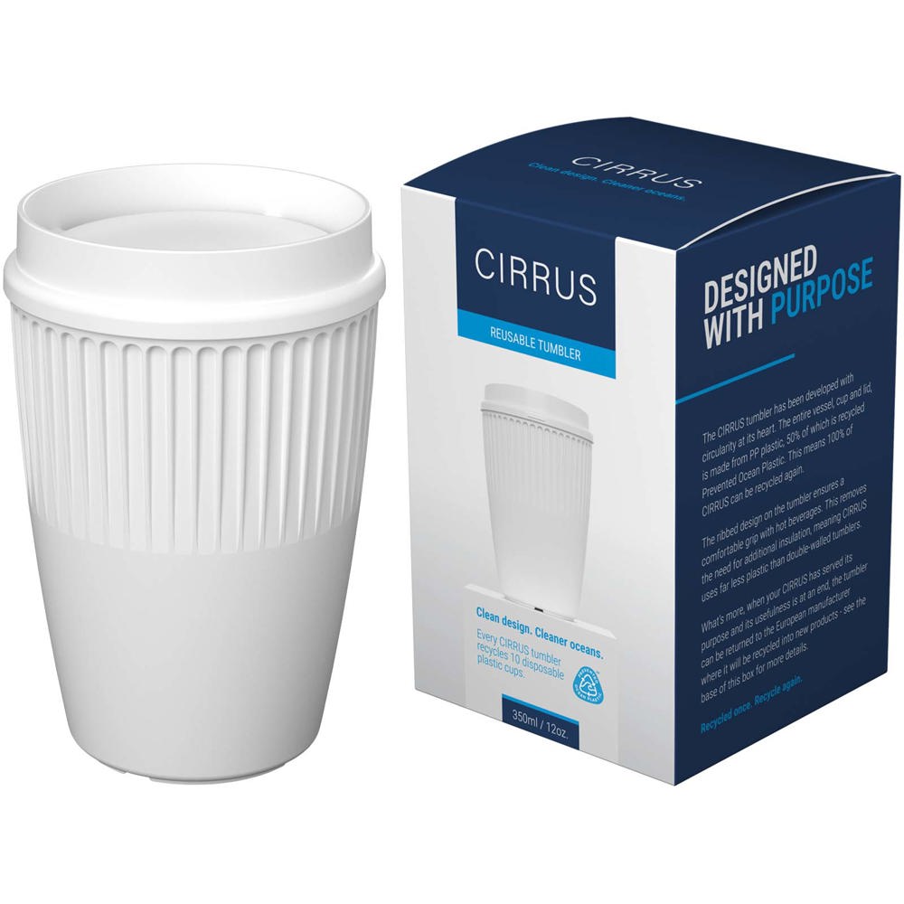 Gobelet Cirrus POP de 350 ml avec couvercle 360° Blanc