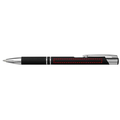 Stylo bille rétractable doux au toucher Moneta (encre noire) noir