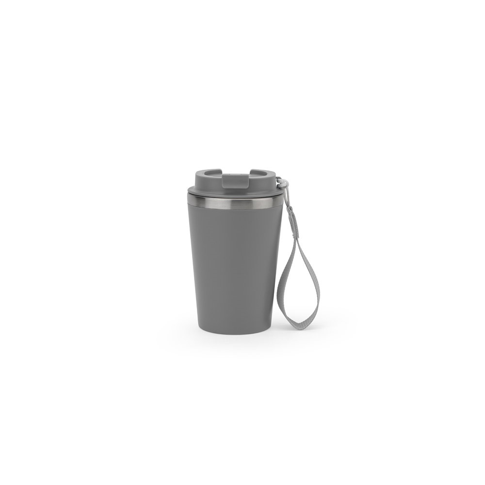 SPITZ Reisebecher aus Edelstahl (90% rSS) mit doppelter Wand und matter Oberfläche 460 ml grau