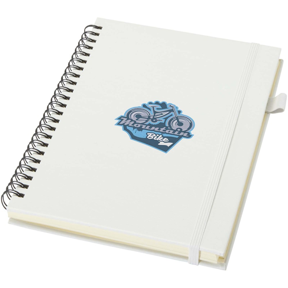 Cahier à spirales Liss A5 à couverture rigide en plastique recyclé blanc
