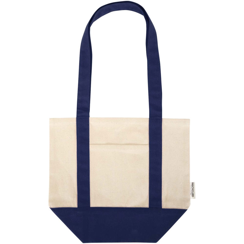 Mini sac shopping Sam en coton recyclé GRS 320 g/m2 Marine, Naturel