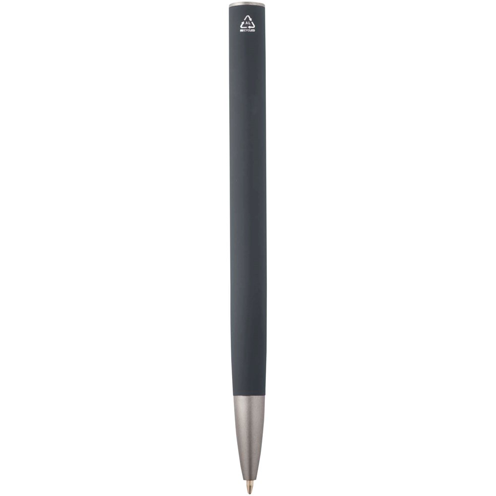 Ziguur Kugelschreiber aus recyceltem Aluminium (schwarze Mine) storm grey