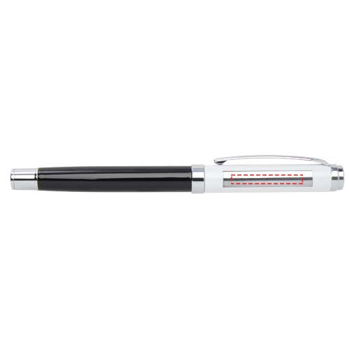 Ensemble carnet à couverture rigide A5 et stylo roller Legato Elegance Noir, Blanc