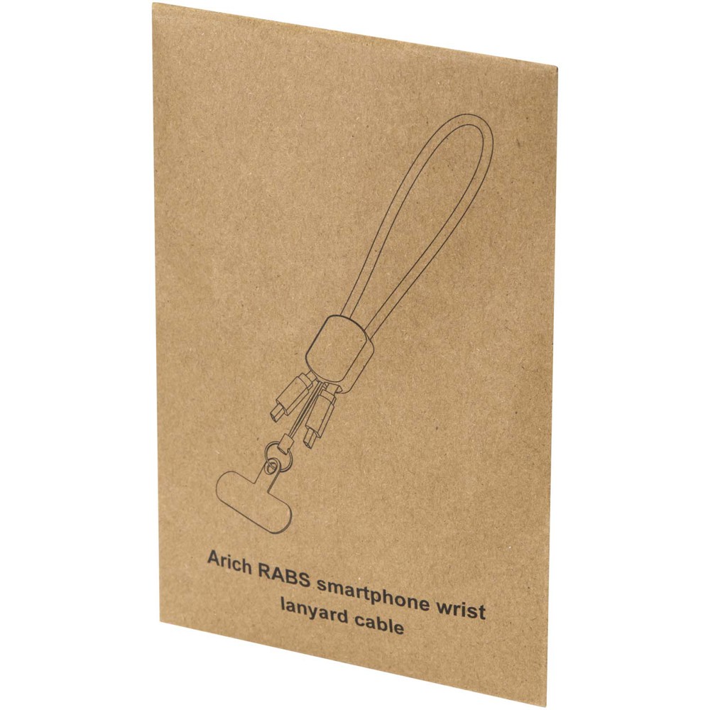 Lanyard de poignet recyclé Arich RCS avec câble de recharge Type-C de 20 W intégré