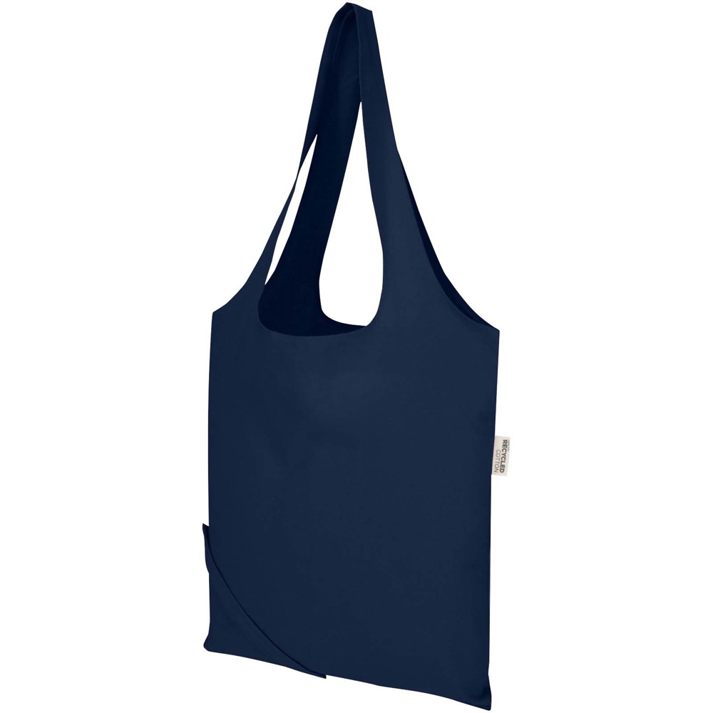 Madras Blend 140 g/m², GRS-zertifizierte, faltbare Baumwoll Tragetasche, 7 l navy