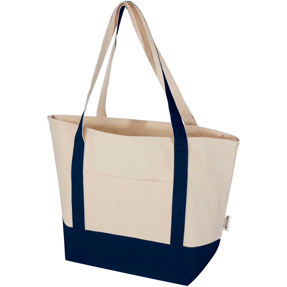 Sam 320 g/m² Tragetasche aus GRS recycelter Baumwolle navy, natur