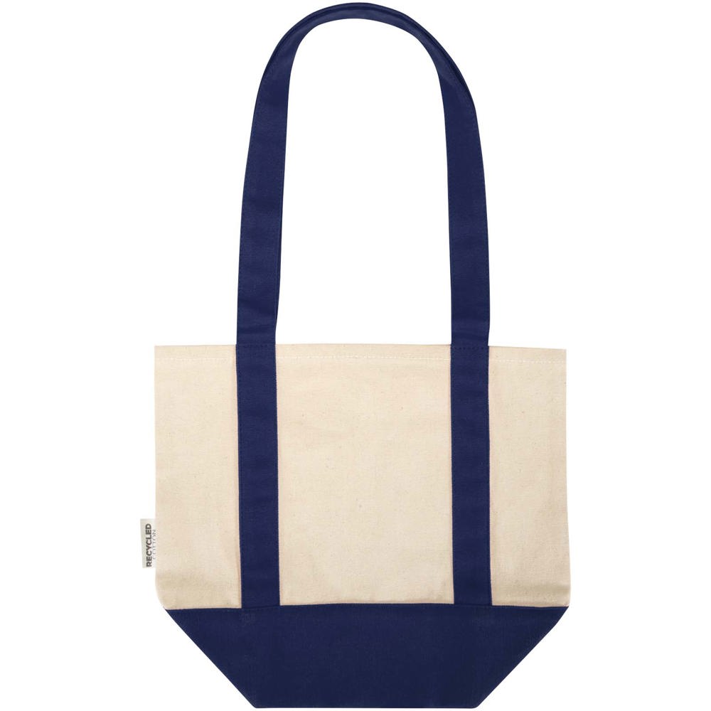 Mini sac shopping Sam en coton recyclé GRS 320 g/m2 Marine, Naturel