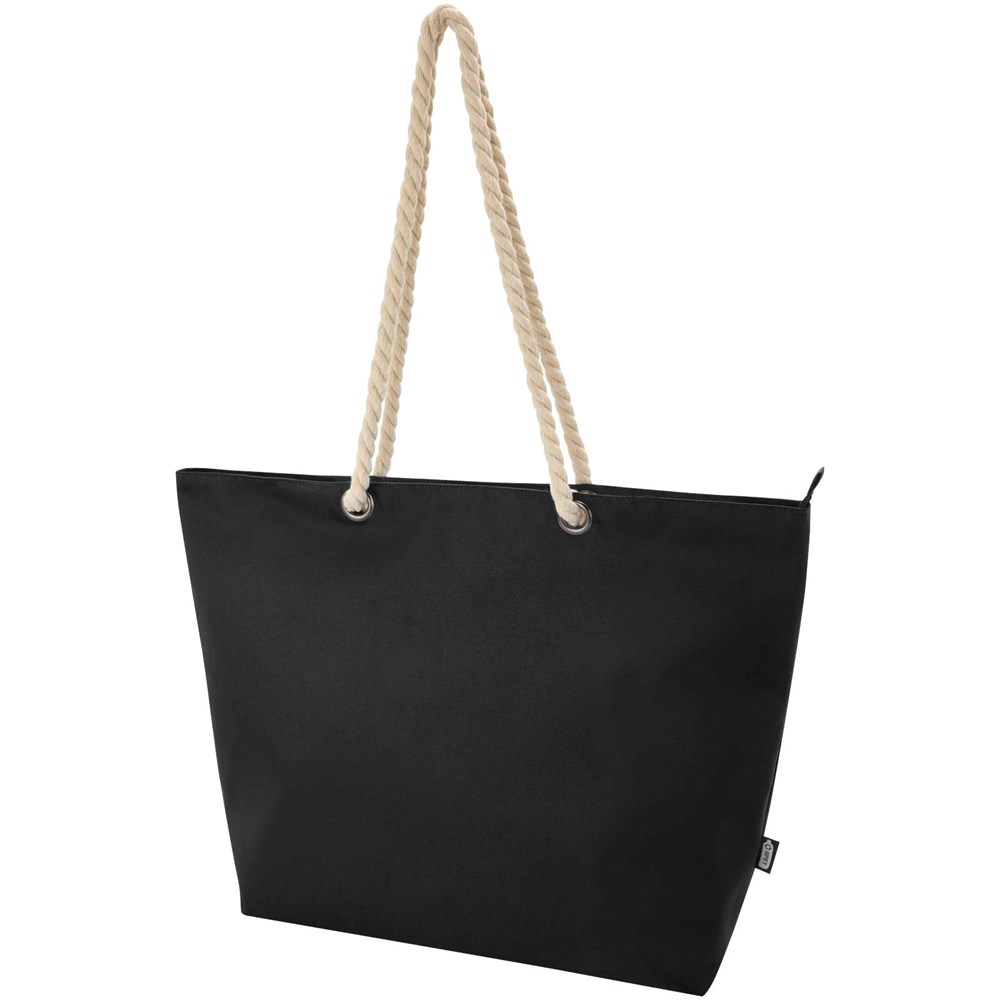 Panama Strandkühltasche mit Kordelgriffen aus recyceltem GRS-Material, 23L schwarz