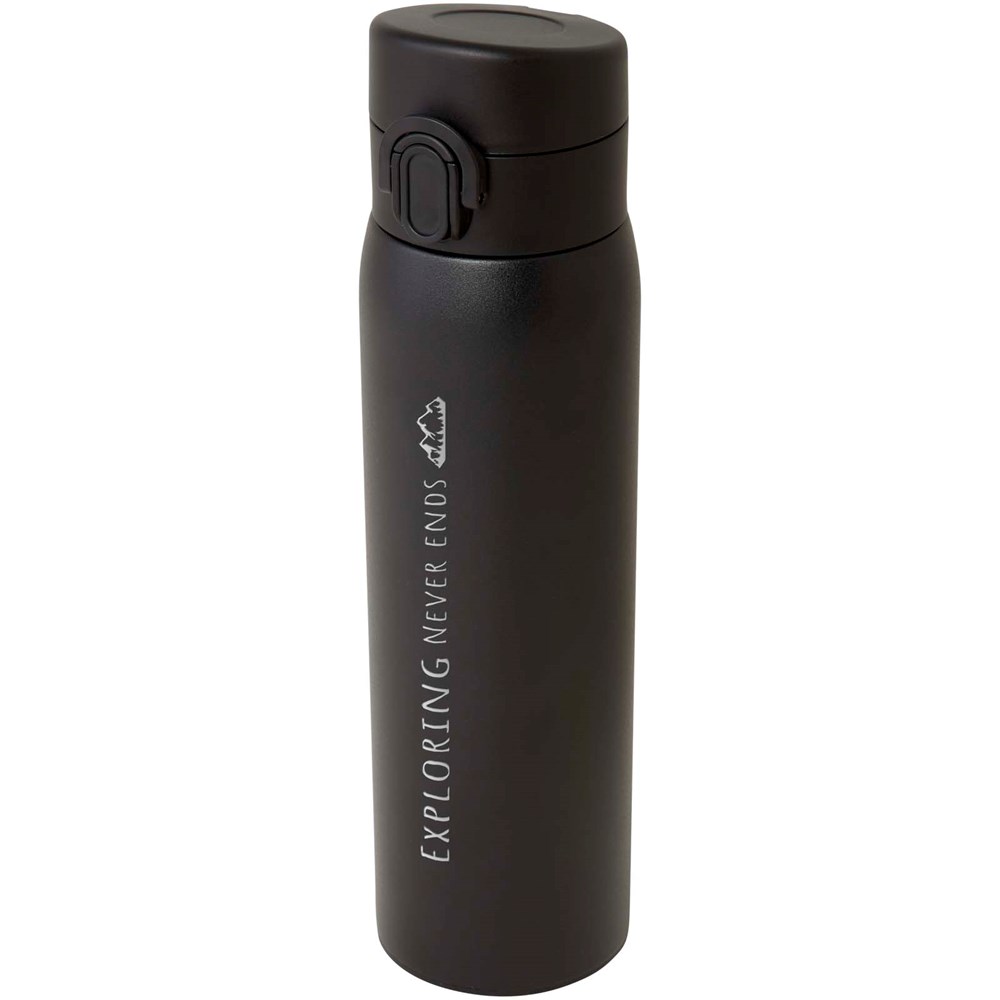 Fiole isotherme Sika de 450 ml en acier inoxydable recyclé certifié RCS Noir