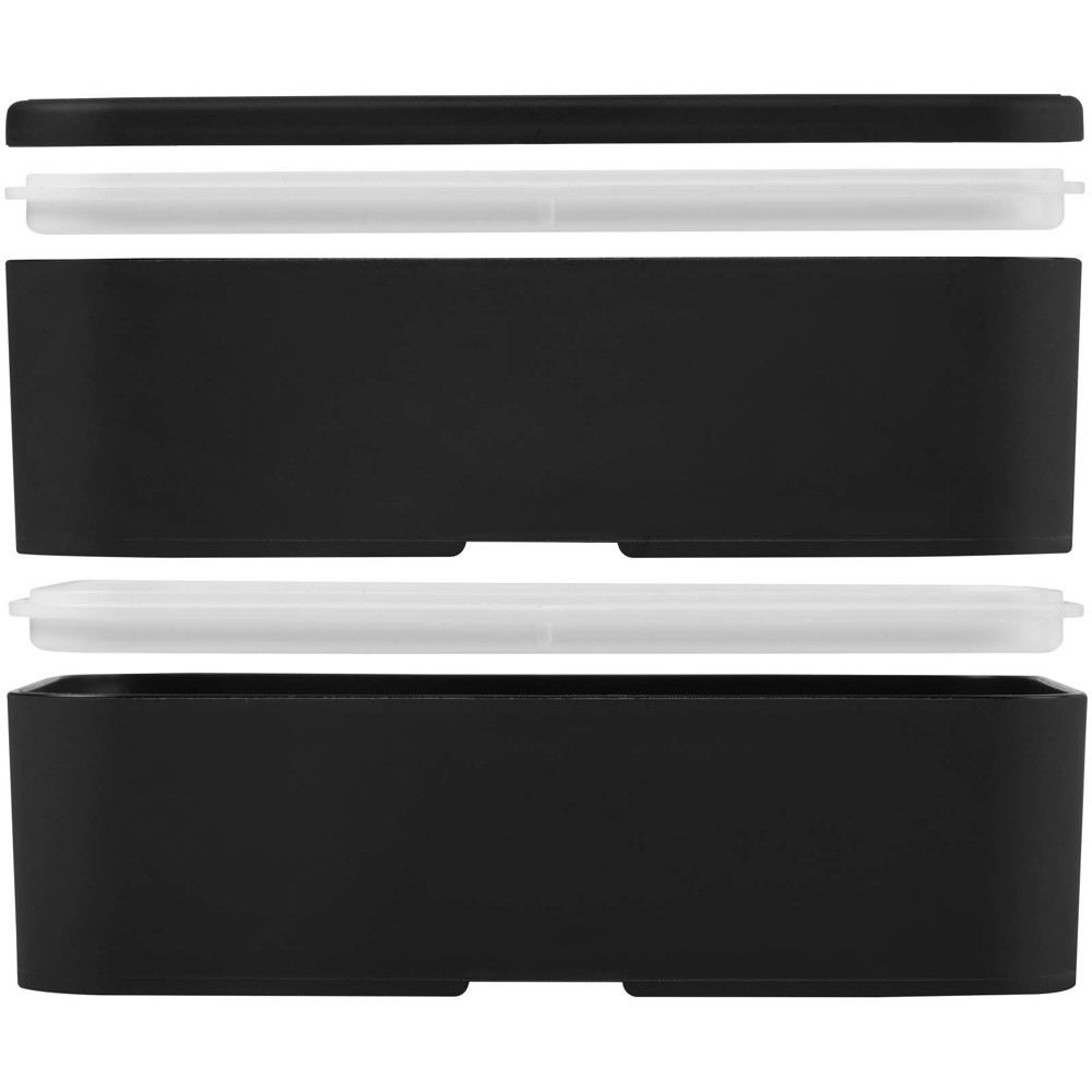MIYO POP 700 + 700 ml doppelschichtige Lunchbox schwarz