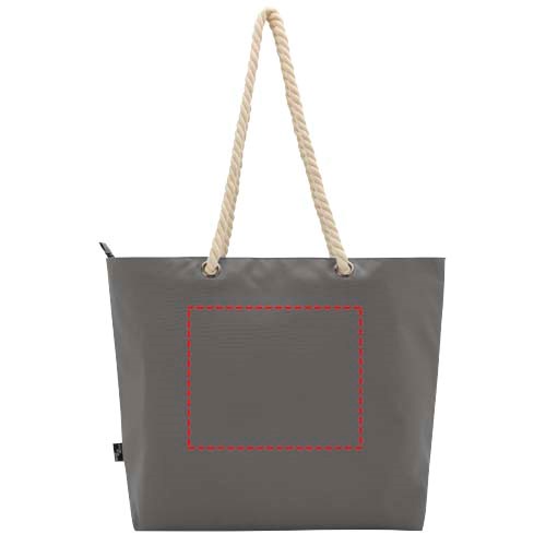 Panama Strandkühltasche mit Kordelgriffen aus recyceltem GRS-Material, 23L grau