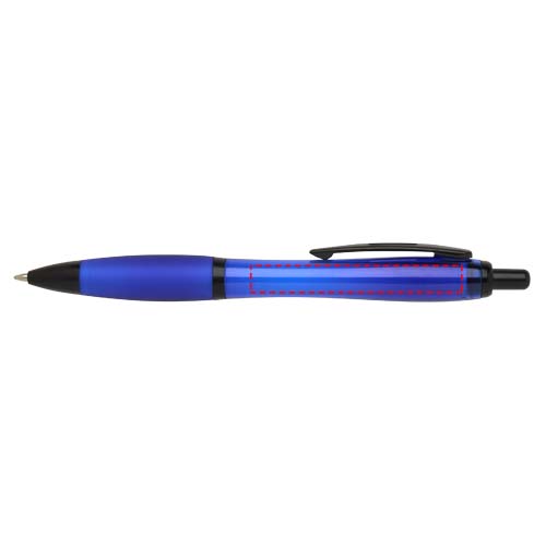 Stylo bille Nash en plastique recyclé avec garnitures noires (encre noire) bleu roi