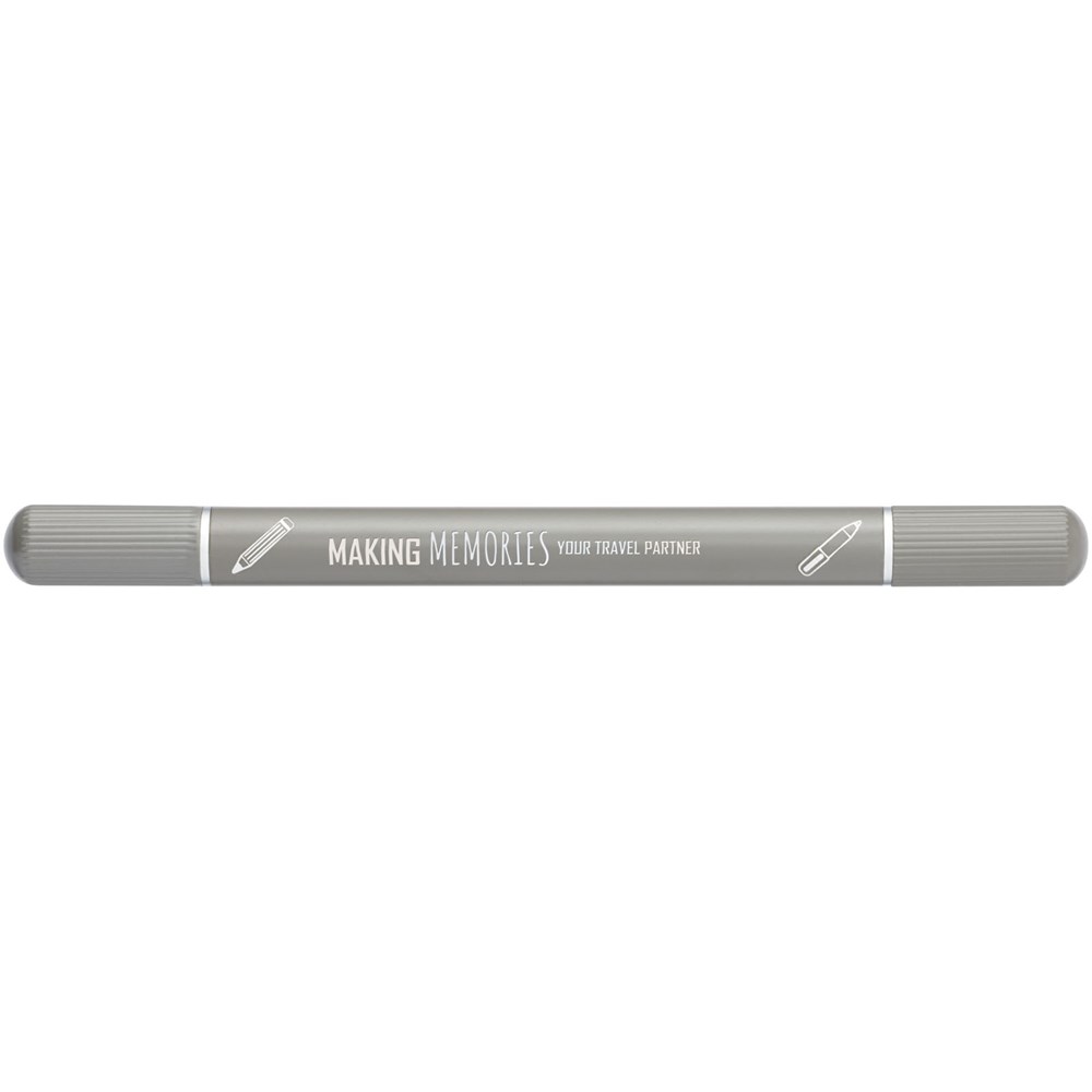Ensemble stylo à bille et carnet de notes Skribo Gris