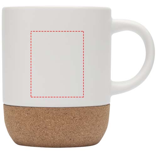 Mug Billie en céramique de 300 ml avec détails en liège et finition matte blanc