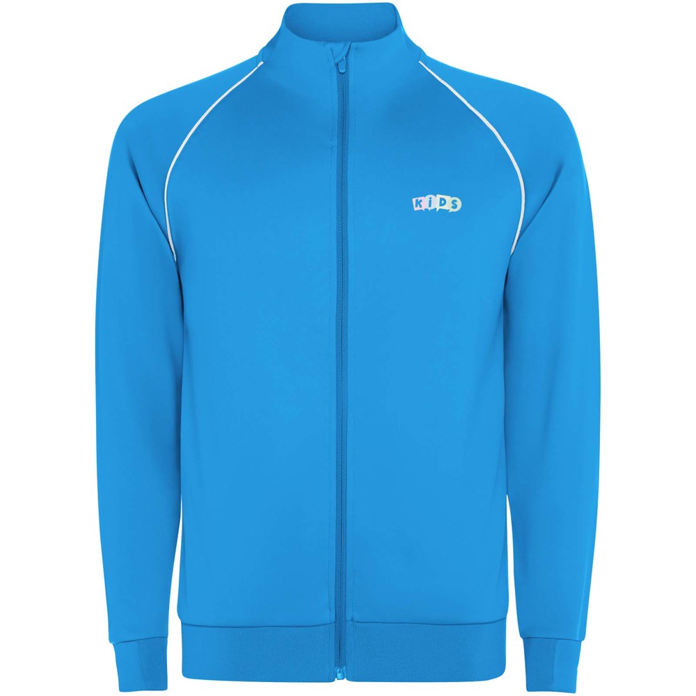 Valier Kinder Sweatshirt mit durchgehendem Reissverschluss Fluor-Türkis