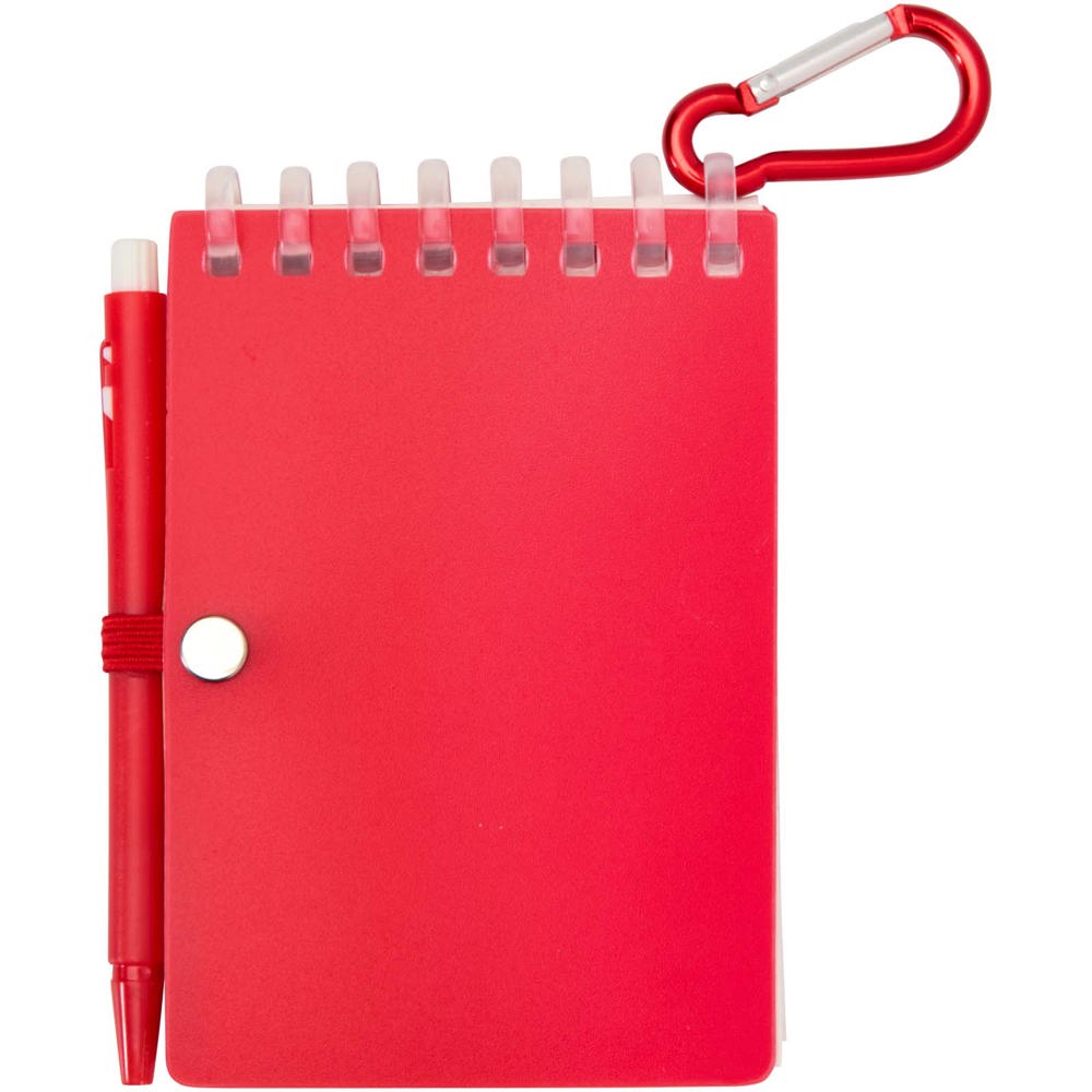 Ensemble carnet souple d’extérieur recyclé et stylo bille (encre noire) Lig Mini Rouge