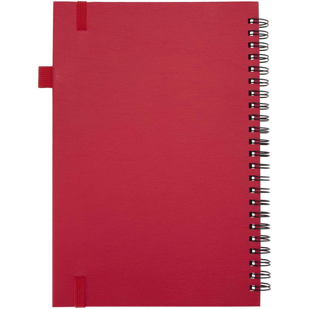 Cahier à spirales Liss A5 à couverture rigide en plastique recyclé rouge