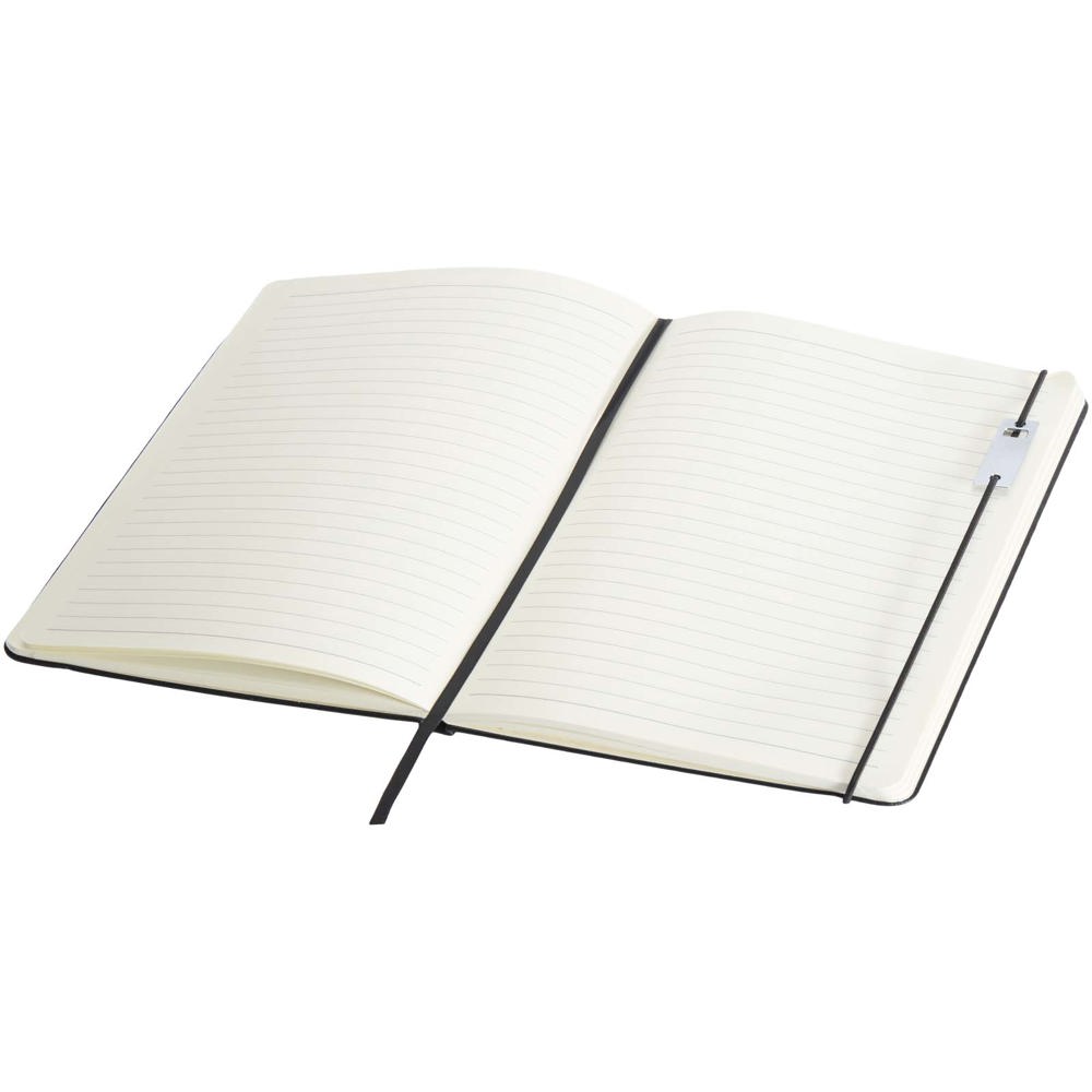 Ensemble carnet à couverture rigide A5 et stylo roller Legato Elegance Noir, Blanc