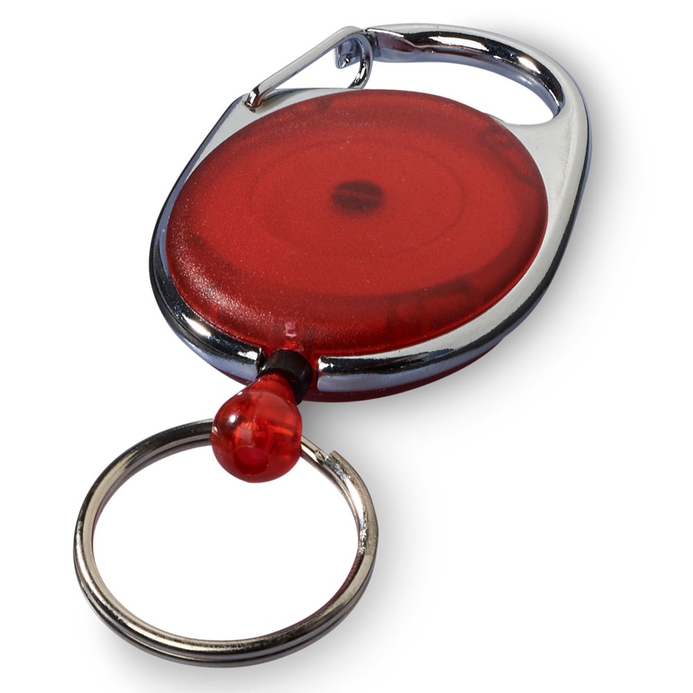 Chainette porte-clés Roller Clip rouge transparent