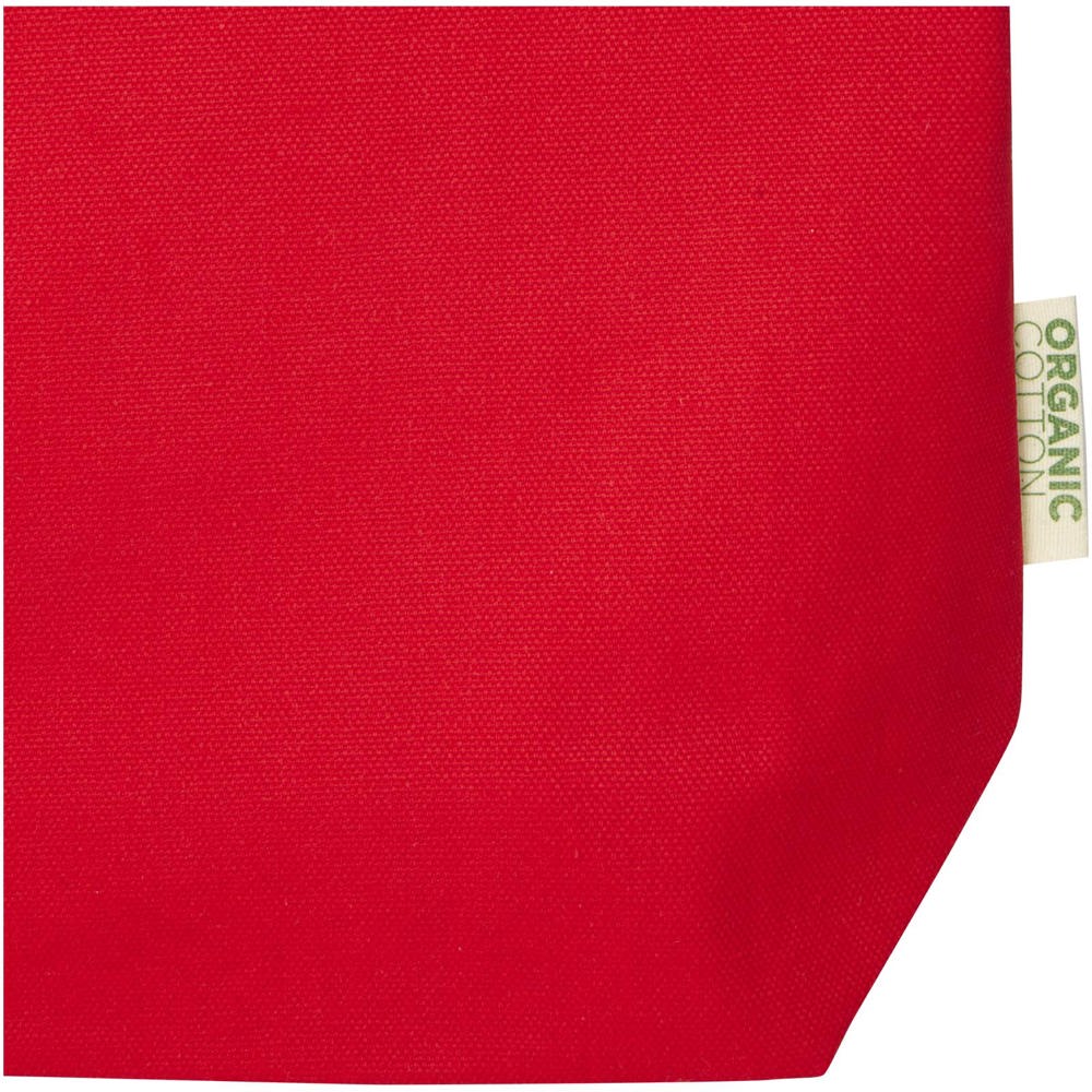 Sac shopping Odisha bio OCS à large fond 180 g/m2 de 11 L rouge