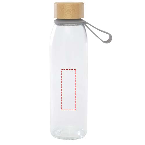 Porto 500 ml Glas-Flasche mit Silikongriff und Bambusdeckel grau