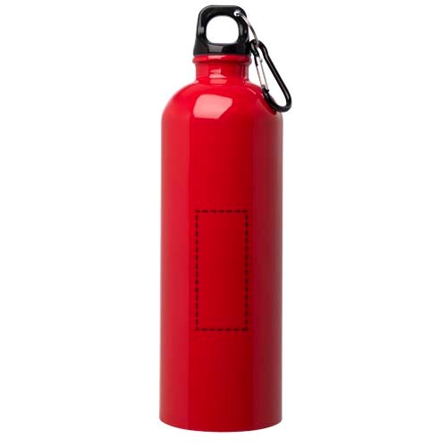 Bouteille d'eau Oregon de 750 ml simple paroi en acier recyclé certifié RCS avec mousqueton Rouge