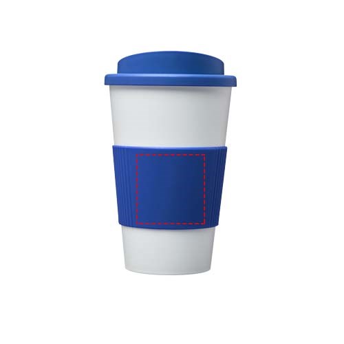 Gobelet Americano® isolant de 350 ml avec grip Bleu minéral, Blanc