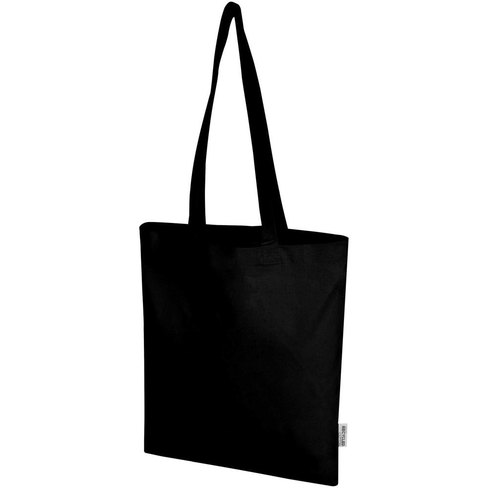 Madras Blend 140 g/m² Tragetasche aus GRS-recycelter Baumwolle 7L schwarz