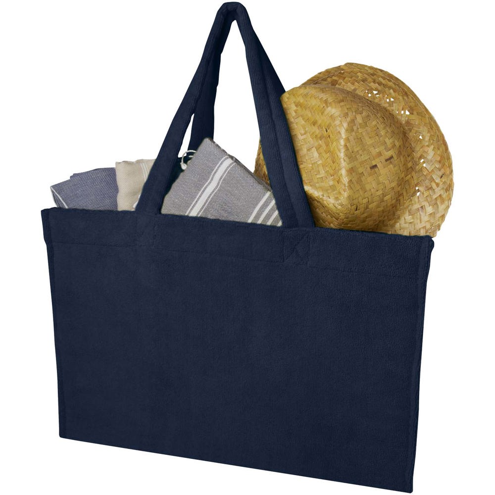 Siam GRS-recycelte Strandtragetasche aus Frottee 13 L navy