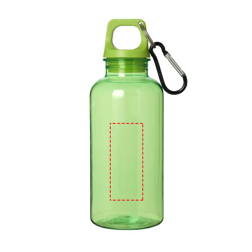 Bouteille d'eau Oregon de 400 ml en plastique recyclé avec mousqueton vert