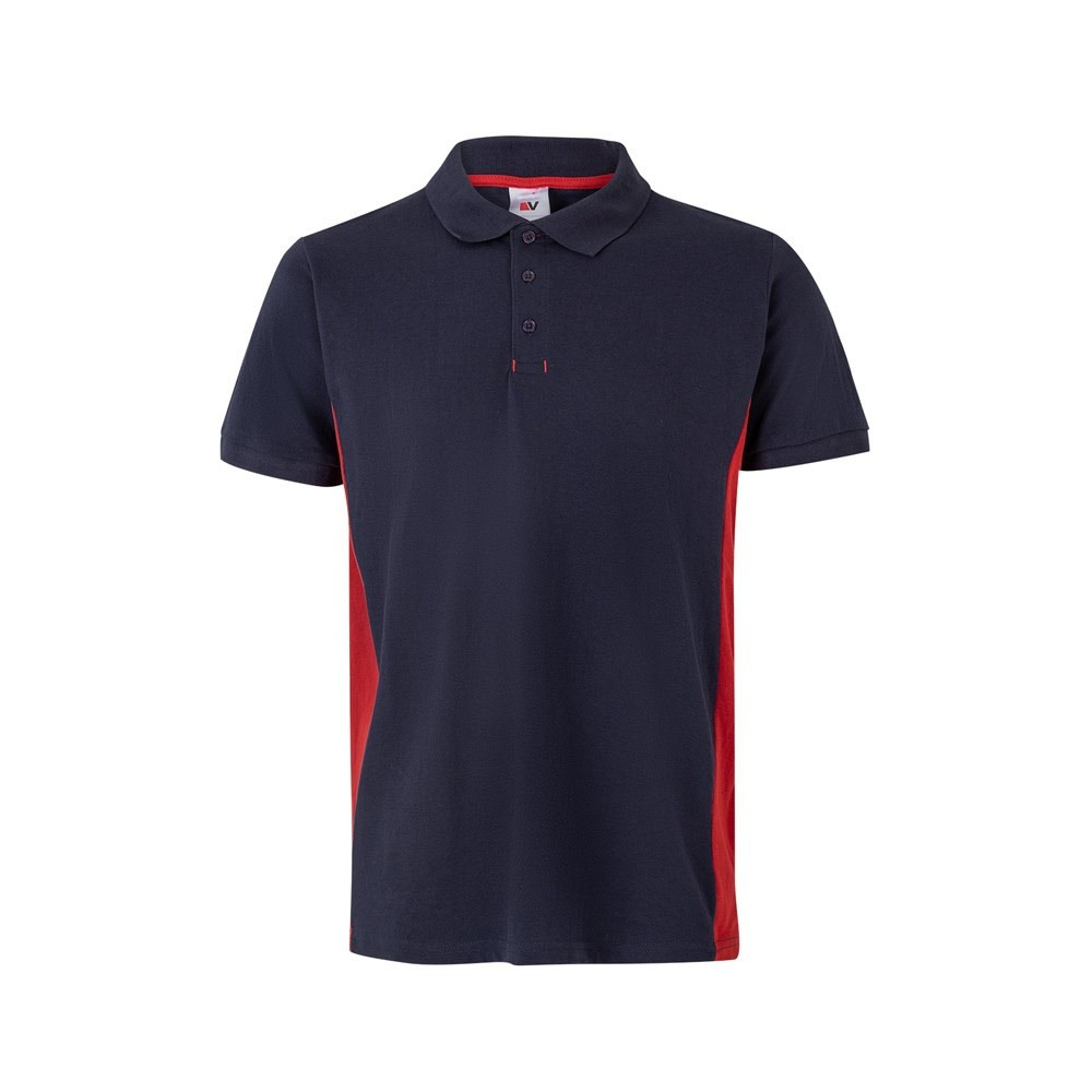 VL SUPAY. Zweifarbiges Piqué-Poloshirt (180 g/m²), kurzärmelig, aus Baumwolle (60%) und Polyester (4