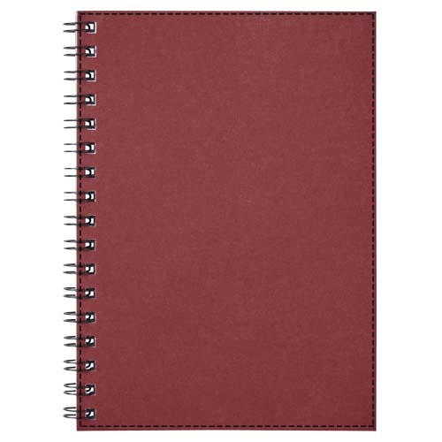 Desk-Mate® A6 farbiges Notizbuch mit Spiralbindung rot