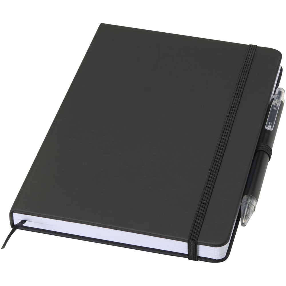 Ensemble comprenant un cahier en papier recyclé Spectrum A5 et un stylo à bille noir