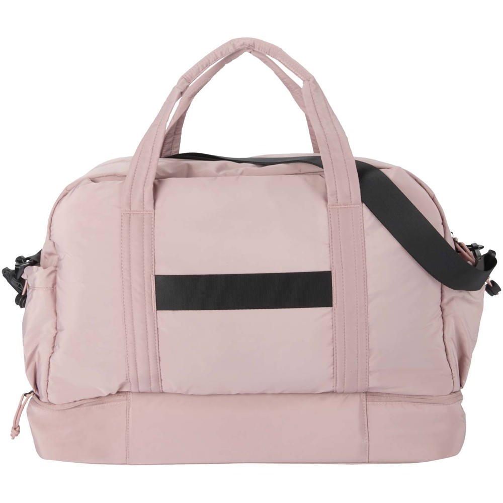 Sac de voyage Puffer recyclé certifié GRS avec fond isolé de 30 L Rose poudré