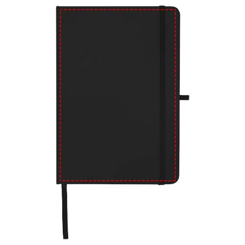 Carnet A5 Teak ligné recyclé à couverture rigide Noir