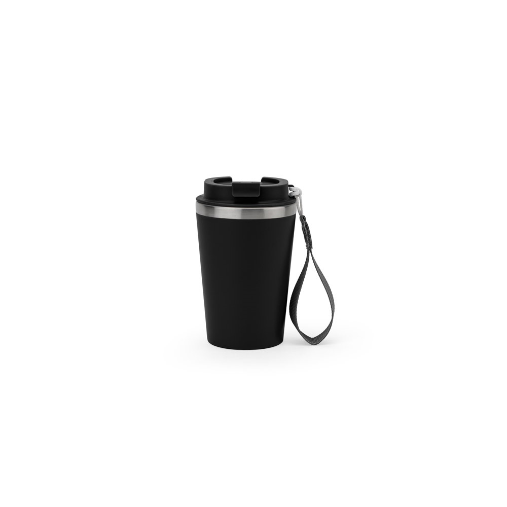 SPITZ Reisebecher aus Edelstahl (90% rSS) mit doppelter Wand und matter Oberfläche 460 ml schwarz