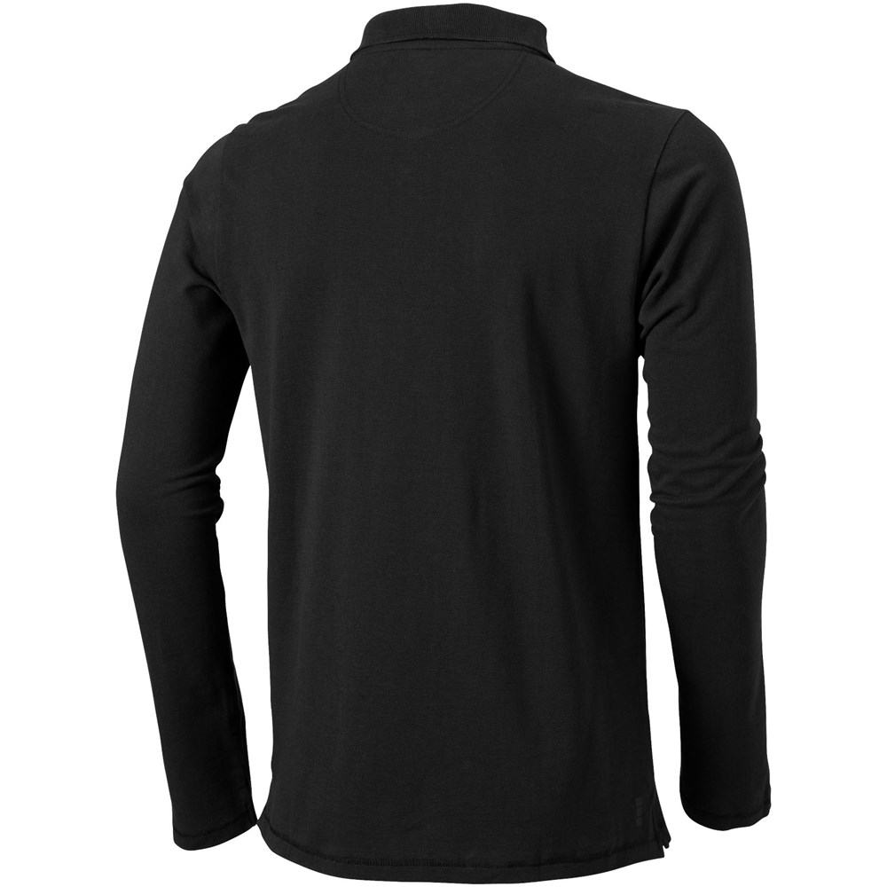 Oakville Langarm Poloshirt für Herren schwarz