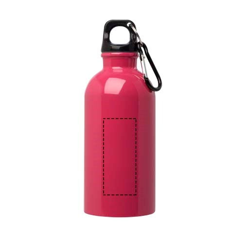Bouteille d'eau Oregon de 400 ml simple paroi en acier recyclé certifié RCS avec mousqueton Magenta