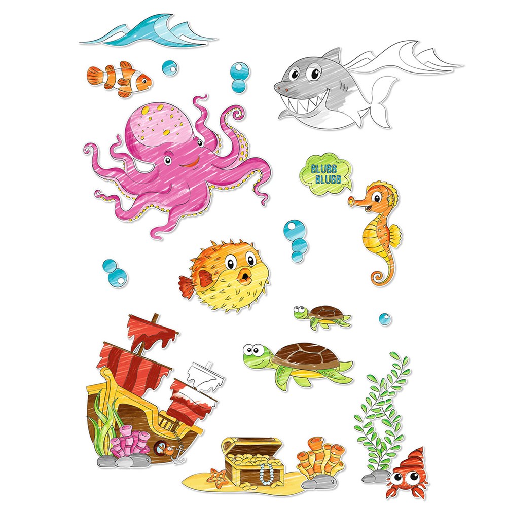 Images à colorier Set de 12 pièces Ursus Monde sous-marin