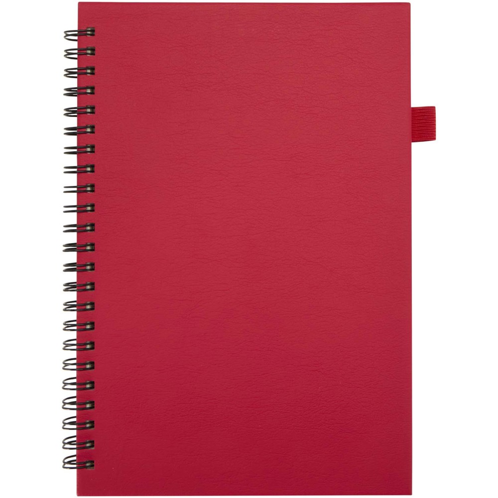 Cahier à spirales Liss A5 à couverture rigide en plastique recyclé rouge