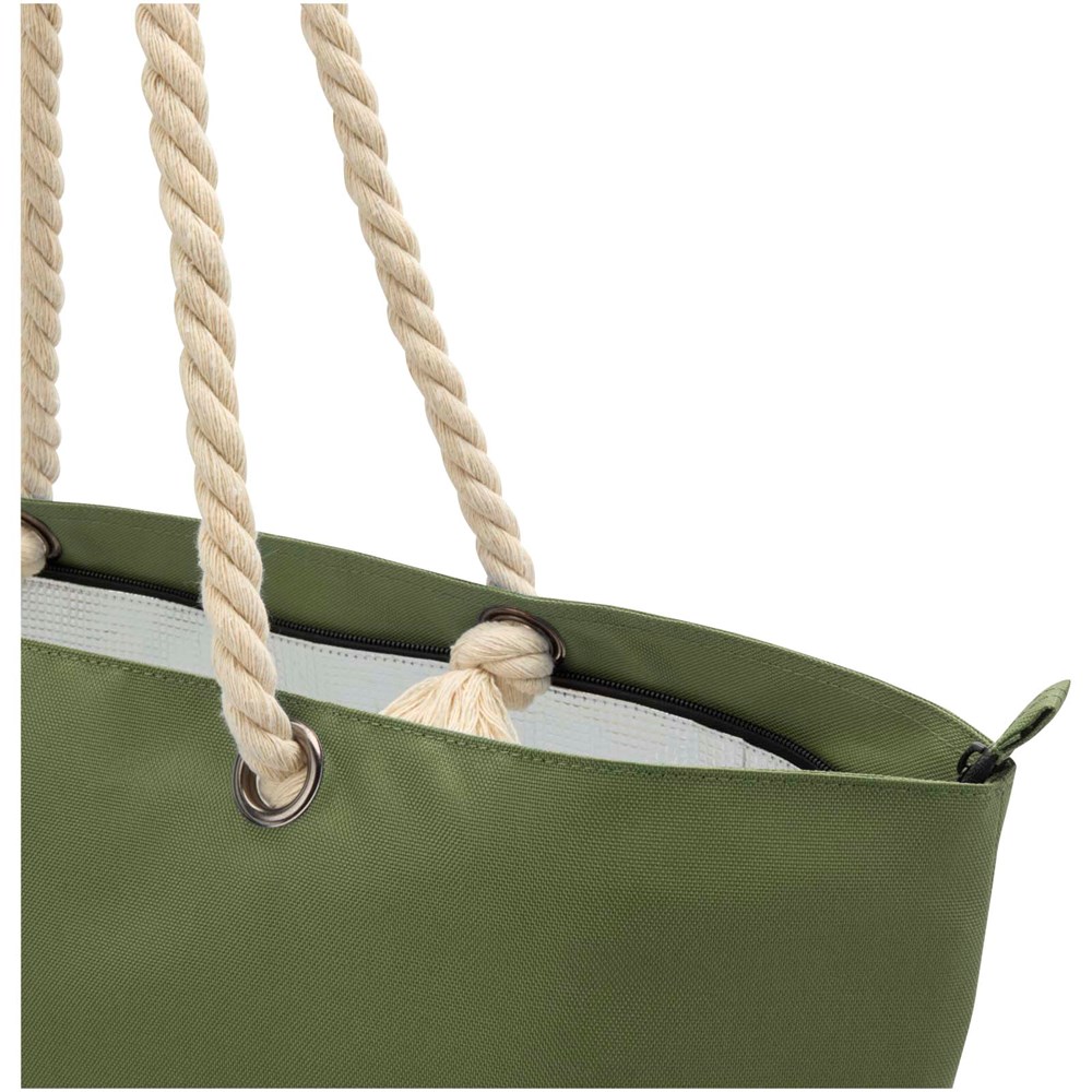 Panama Strandkühltasche mit Kordelgriffen aus recyceltem GRS-Material, 23L olive