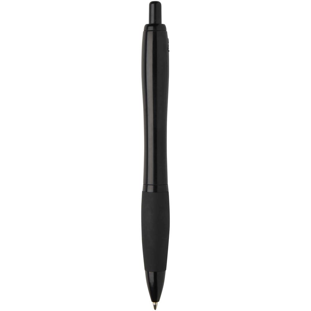 Stylo bille Nash en plastique recyclé avec garnitures noires (encre noire) noir