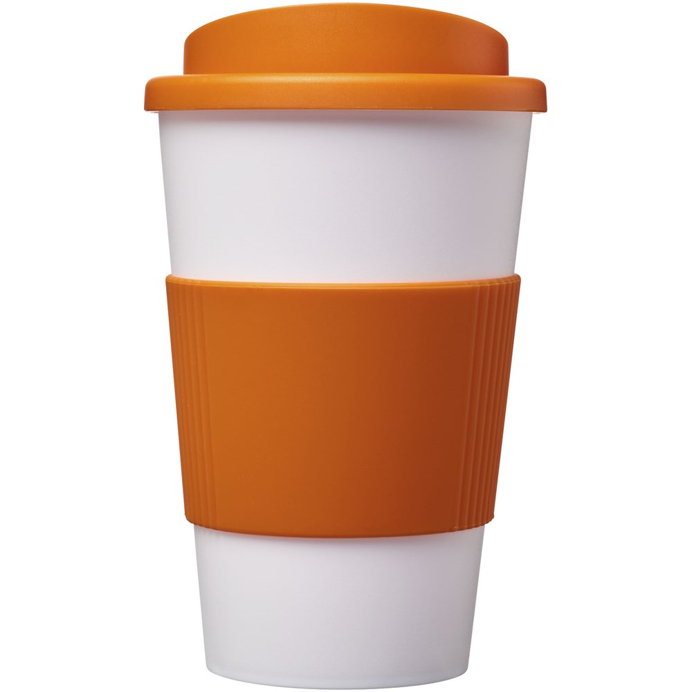 Americano® 350 ml Isolierbecher mit Schutzring orange, weiss