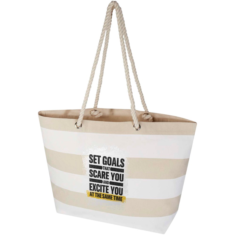 Florida 270 g/m² Strandtragetasche aus recyceltem GRS-Material natur, weiss