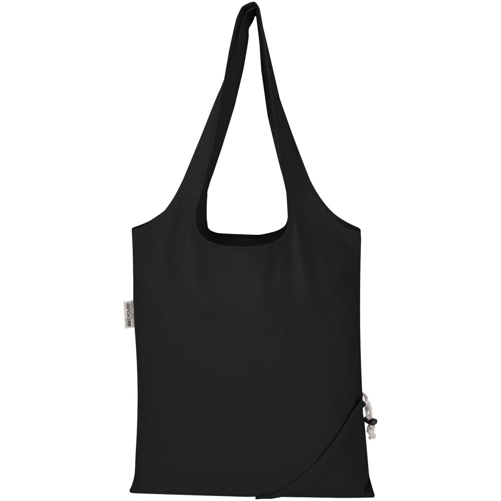 Madras Blend 140 g/m², GRS-zertifizierte, faltbare Baumwoll Tragetasche, 7 l Schwarz