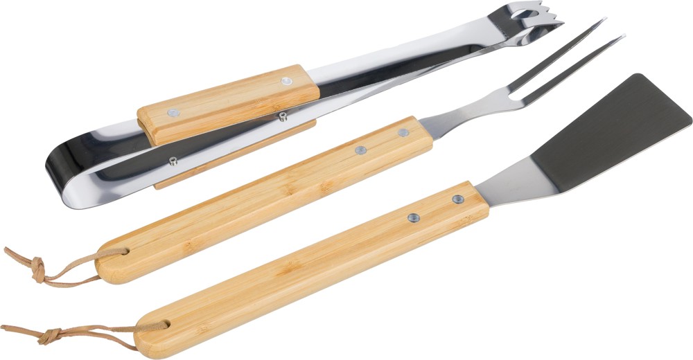 Grillset Kaitlyn | Edelstahl | 3 St. | Holzgriffe