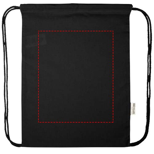 Sac Peru Blend de 5 L avec cordon en coton recyclé 180 g/m2 certifié GRS noir