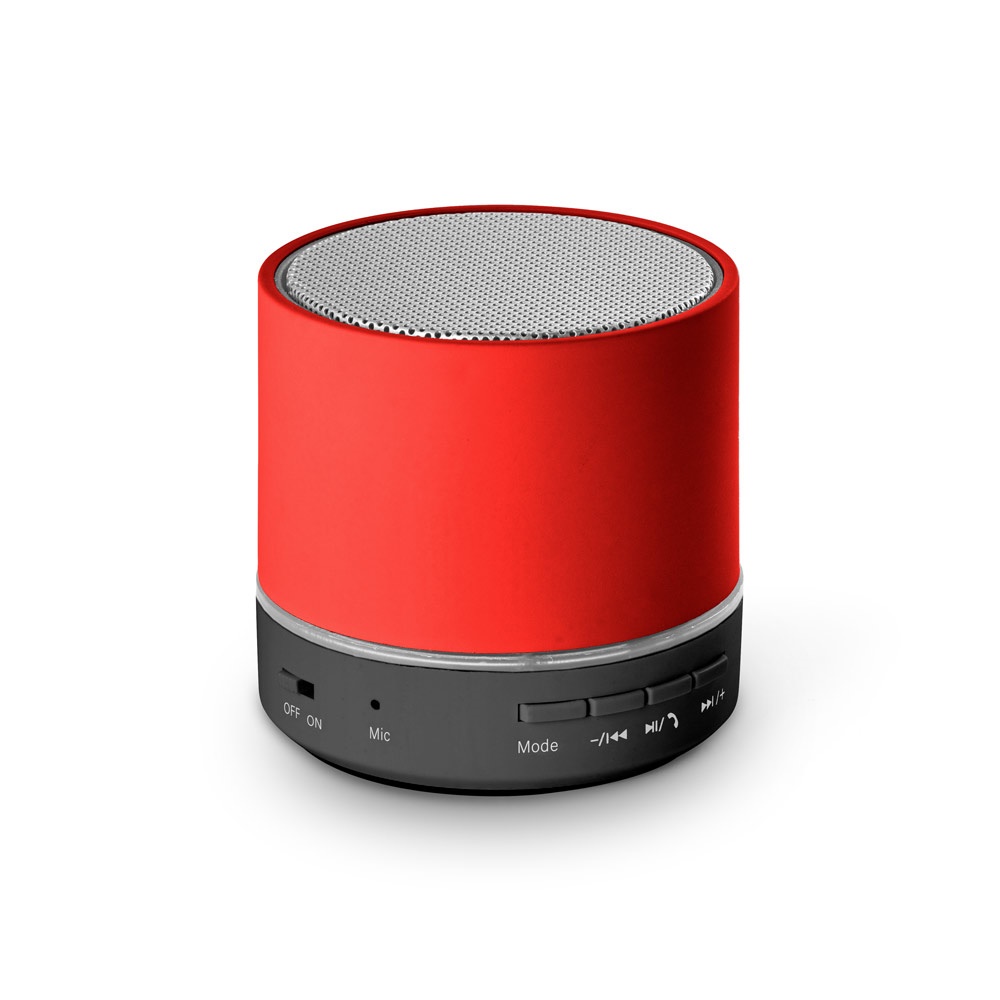 RE-PEREY Haut-parleur portable 3W avec 4h30m d'autonomie sur ABS recyclé (100 % rABS) Rouge